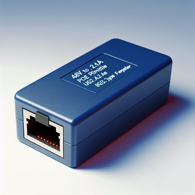 48V-5V 2.4A PoE 스플리터 (USB 및 RJ45 출력, IEEE 802.3af)