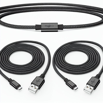 블랙 USB 2.0에서 마이크로 USB 케이블 1m 1.5m 데이터 전송 충전