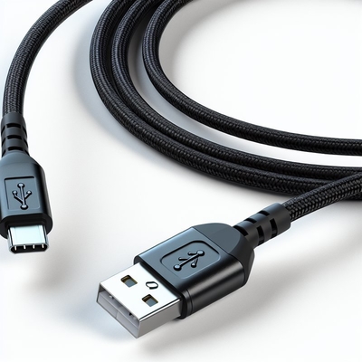 블랙 USB 2.0에서 마이크로 USB 케이블 1m 1.5m 데이터 전송 충전