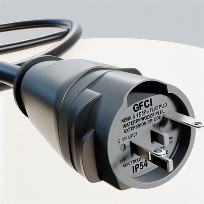 GFCI NEMA 5-15P to 5-15R 방수 연장 코드 IP53
