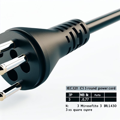 브라질 NBR14136 IEC320 C5 3-핀 전원 전구 3x0.75mm2 1.8M 검은색