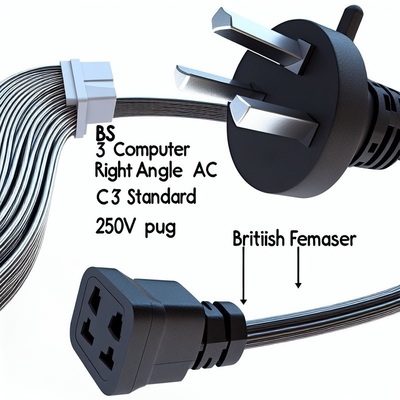 영국 IEC C7 전원 케이블에 연결 250V 10A PVC 재킷