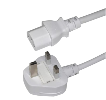 UK 3-Pin to IEC C13 Power Cord 1.8m H05VVF 0.75mm²