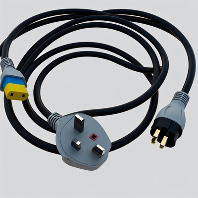 UK 3-Pin to IEC C13 Power Cord 1.8m H05VVF 0.75mm²