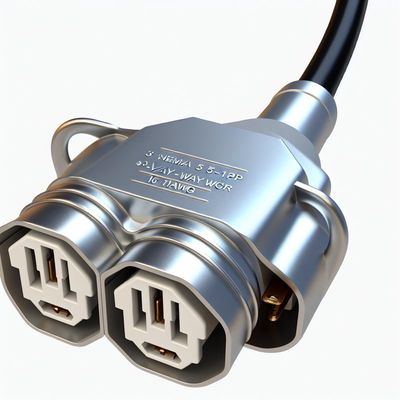 NEMA 5-15P에서 3선 5-15R 전력 분할기 SJTW 16AWG