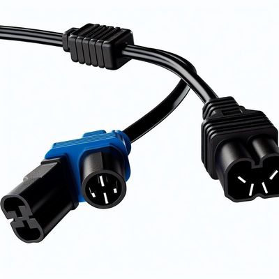 C14에서 C13 듀얼 파워 스플리터 케이블 16AWG 10A 250V 직각