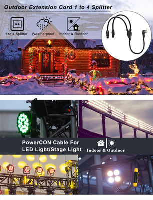 14AWG NEMA 5-15P에서 듀얼 파워콘 Y-스플리터 케이블