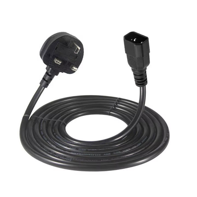 잠금형 UK 플러그 to IEC C14 전원 코드 1.8M 10A 250V