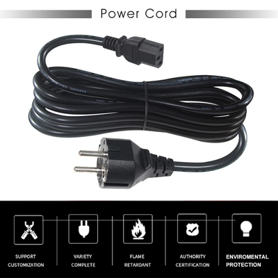 VDE 250V H05VV-F 3G1.0mm² Schuko to C13 전원 코드