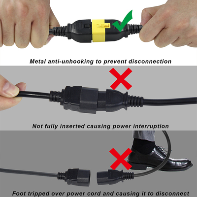 IEC C20 ~ C19 전원 전선 14 AWG 250V 16A 검은 PVC