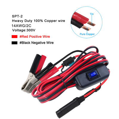 SAE에서 알리거터 클립 케이블과 피지 및 스위치 12V 24V DC