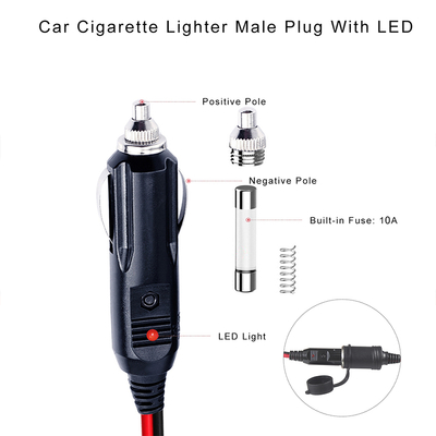 12V 차량 시가 라이터 듀얼 소켓 분배기 연장 케이블 어댑터 DC 전원 공급 장치 GPS 대시 카메라 태블릿용