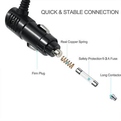 12V 3A 앵글 담배 라이터 플러그 DC 2.1mm 전원 케이블