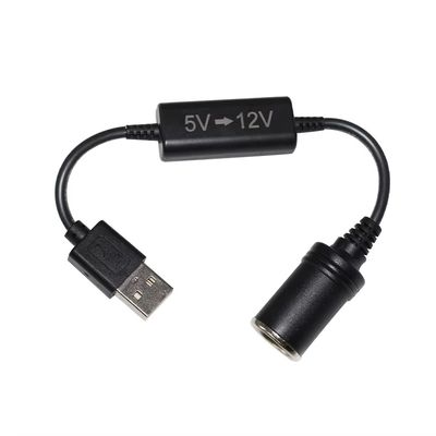 5V-12V USB 어댑터, 시가 라이터 소켓 부스터 코드가 있는 스텝 업 컨버터 케이블, 차량용 DVR GPS 카메라 라우터 팬 LED용