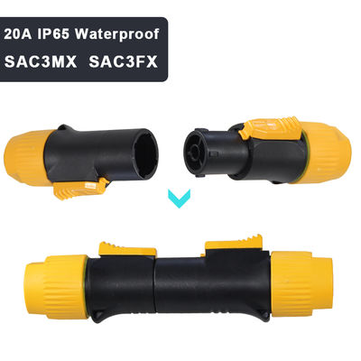 PowerCON Male to Female Connector, AC Locking Power Cable Connector 20A 250V for Stage Lighting, Audio Equipment, Sound System