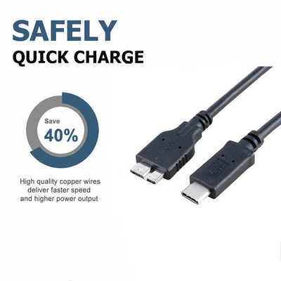 Type c Male to Micro B Cable High Speed Data Transfer Cord for External Hard Drive HDD Enclosure, Camera, Mobile Storage