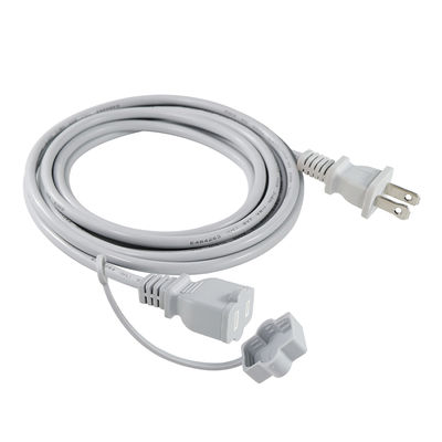 NEMA 1-15P to NEMA 1-15R AC Power Adapter with Safety Cover Gray for Household Electrical Devices