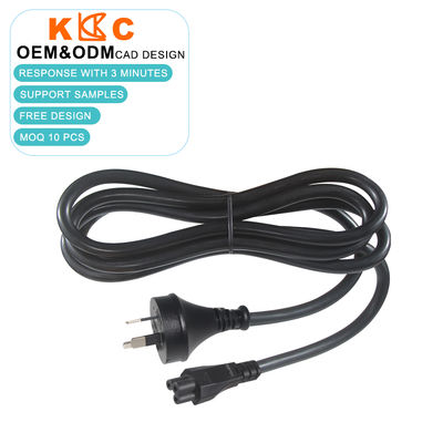SAA 인증 3 핀 AU 플러그 IEC C5 전기 전원 케이블 10A / 250V AC 전원 케이블 1.8m 검은색