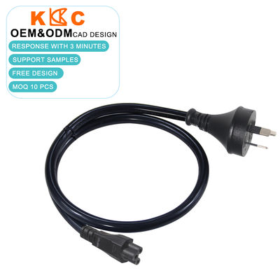 SAA 인증 3 핀 AU 플러그 IEC C5 전기 전원 케이블 10A / 250V AC 전원 케이블 1.8m 검은색