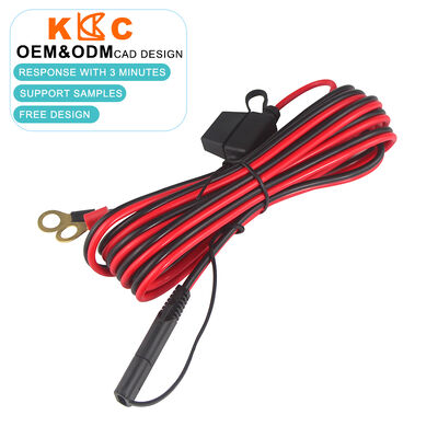 Quick Disconnect Connector Cable 3ft Length SAE to O Ring Terminal Extension Wire Fused 12-24V with 16AWG Cable