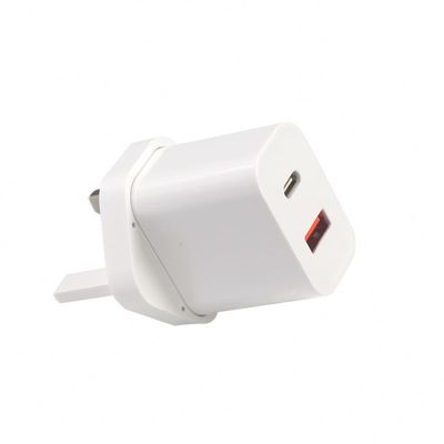 1A+1C USB 여행 충전기 빠른 충전형 C 빠른 30W 벽 UK Qc 충전