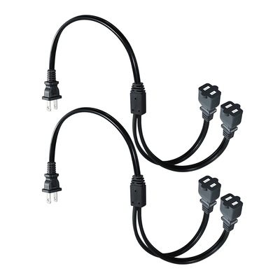 NEMA 1-15P to 1-15R 2구 2구 연장 코드 110V-250V 구리 PVC