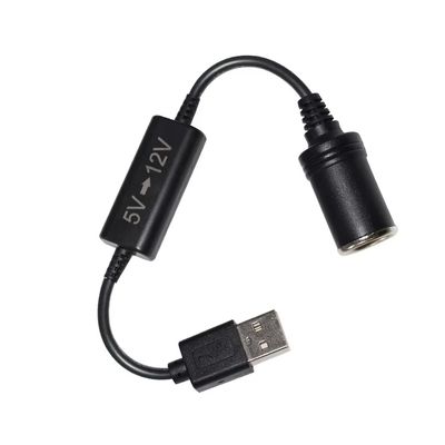 5V-12V USB 어댑터, 시가 라이터 소켓 부스터 코드가 있는 스텝 업 컨버터 케이블, 차량용 DVR GPS 카메라 라우터 팬 LED용