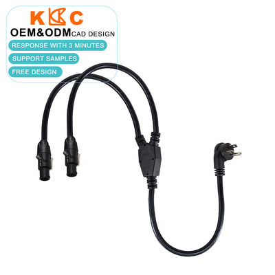 US 플러그 투 듀얼 파워콘 스플리터 케이블 오디오, 조명, 스테이지 및 전문 장비용 2-포트 AC 전원 확장 케이블
