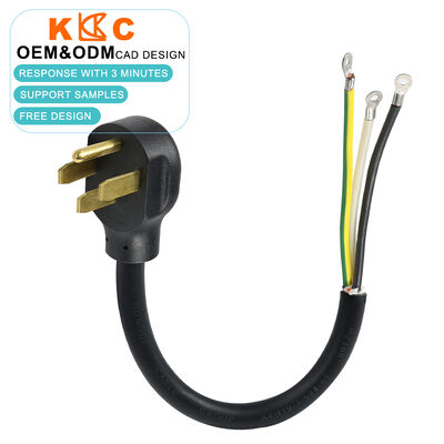 3 코어 6AWG 50A 125/250V NEMA 14-50P 링 터미널에 0.5m 짧은 피그테일 케이블