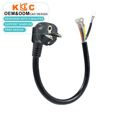 EU 표준 Schuko CEE 7/7 플러그, 통합 서미스터 H05VV-F 3G1.5mm² 3심 벌거벗은 끝 전선 전원 케이블 어셈블리